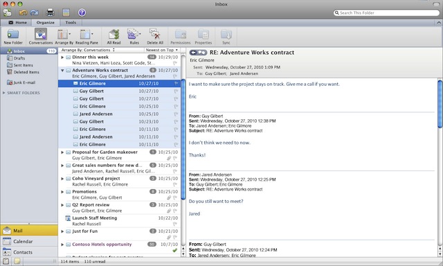 does outlook for the mac sync with 2010 outlook for windows